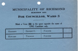 Election Ballot - 1931 - Councillor Ward 3