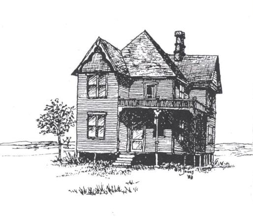 House drawing by Greg Jones, City of Richmond Archives 7431