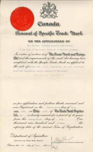 CloverLeafTradeMarkRenewal1915