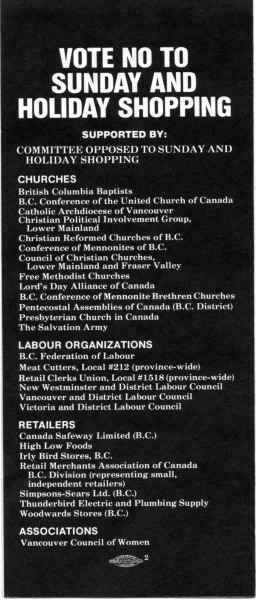 Back page of election brochure. City of Richmond Archives, SE 35, File 4569 (1981)