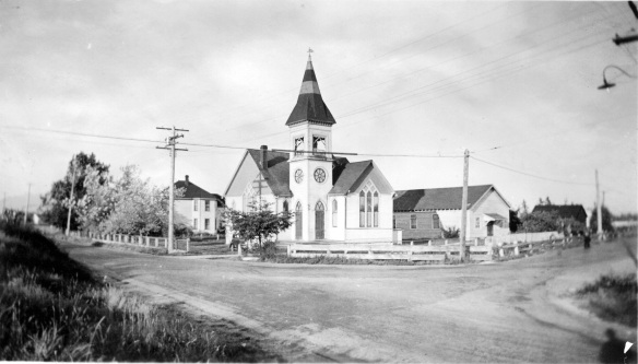 Richmond United Church at the corner of River Road and Cambie, ca. 1930. City of Richmond Archives Photograph 1985 39 104