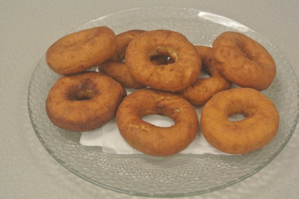 A tasty plate of homemade doughnuts using the 1930 recipe. (Graham Turnbull photograph)