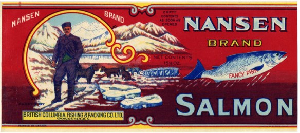 Nansen Brand with dog sled and trapper